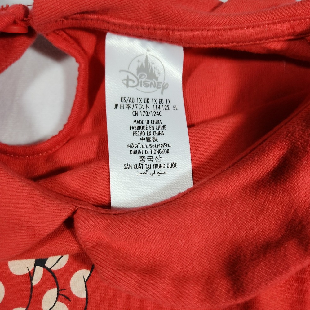 Disney‎ Parks Minnie Mouse Peplum Top Womens 1X Red Organic Cotton - Picture 4 of 13